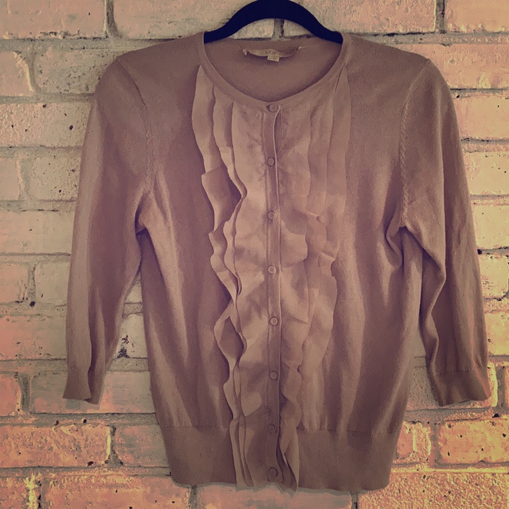 LOFT Ruffle Front Cardigan